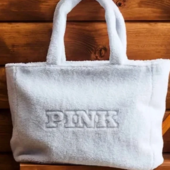 VS PINK Sherpa Fleece Fuzzy Tote Bag - Picture 1 of 5